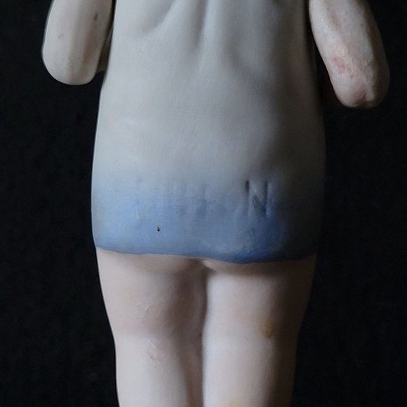 Vintage Nippon Bisque Baby Boy with Jointed Arms, Small Bisque Boy Doll - Picture 4 of 8